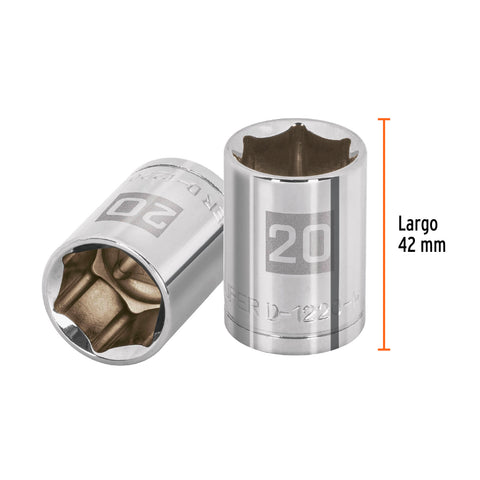 Dado de 20 mm, 6 puntas, cuadro 1/2', Truper | D-1220-M | 13270