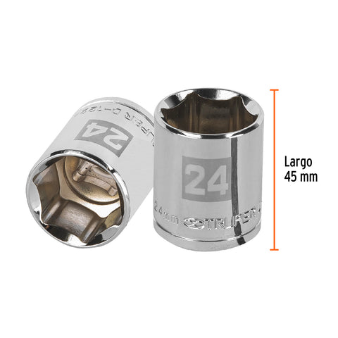 Dado de 24 mm, 6 puntas, cuadro 1/2', Truper | D-1224-M | 13274