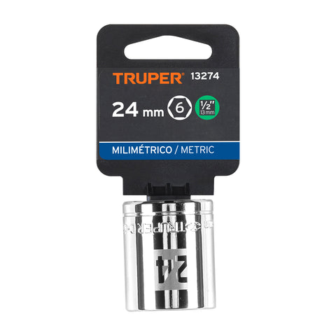 Dado de 24 mm, 6 puntas, cuadro 1/2', Truper | D-1224-M | 13274