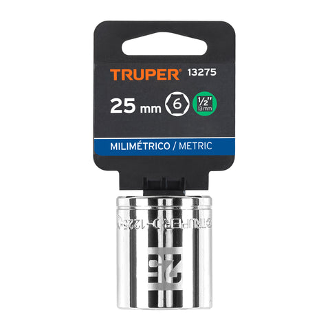 Dado de 25 mm, 6 puntas, cuadro 1/2', Truper | D-1225-M | 13275