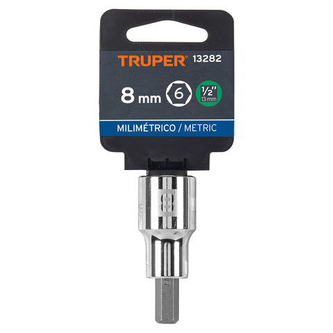 Dado punta hexagonal de 8 mm, cuadro 1/2', Truper | D-1241-8M | 13282