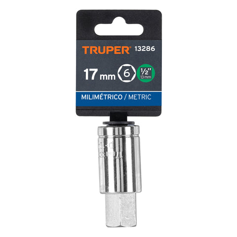 Dado punta hexagonal de 17 mm, cuadro 1/2', Truper | D-1241-17M | 13286
