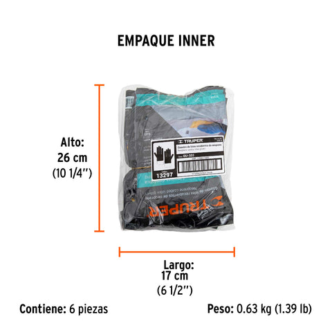 Guantes de látex reforzados para limpieza, CH, TRUPER | GU-331 | 13297