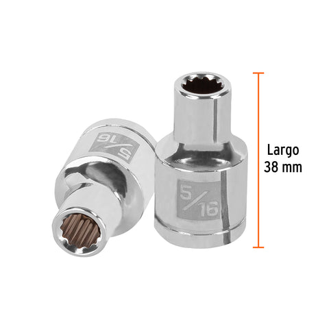 Dado de 5/16', 12 puntas, cuadro 1/2', Truper | D-1210 | 13299