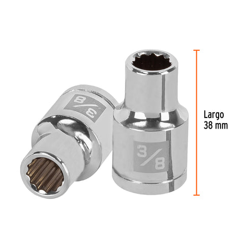 Dado de 3/8', 12 puntas, cuadro 1/2', Truper | D-1212 | 13300