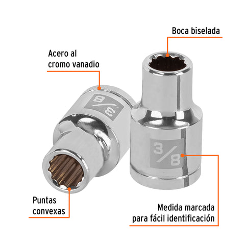 Dado de 3/8', 12 puntas, cuadro 1/2', Truper | D-1212 | 13300