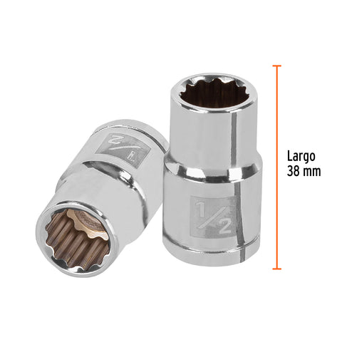 Dado de 1/2', 12 puntas, cuadro 1/2', Truper | D-1216 | 13302