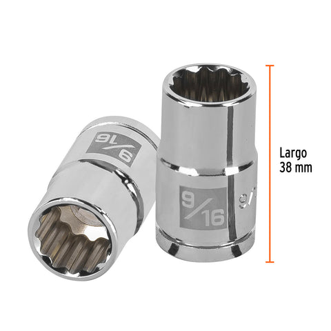 Dado de 9/16', 12 puntas, cuadro 1/2', Truper | D-1218 | 13303