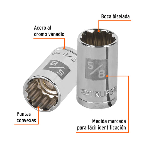 Dado de 5/8', 12 puntas, cuadro 1/2', Truper | D-1220 | 13304