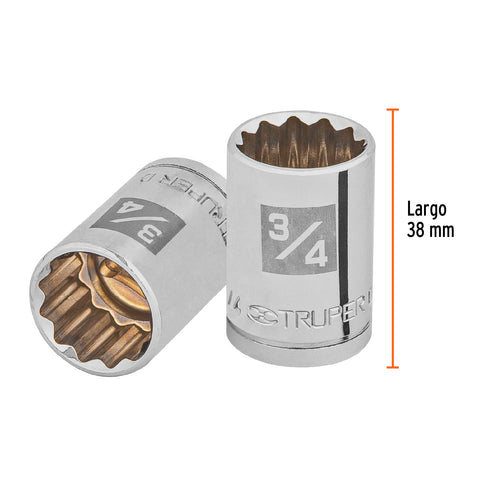 Dado de 3/4', 12 puntas, cuadro 1/2', Truper | D-1224 | 13306