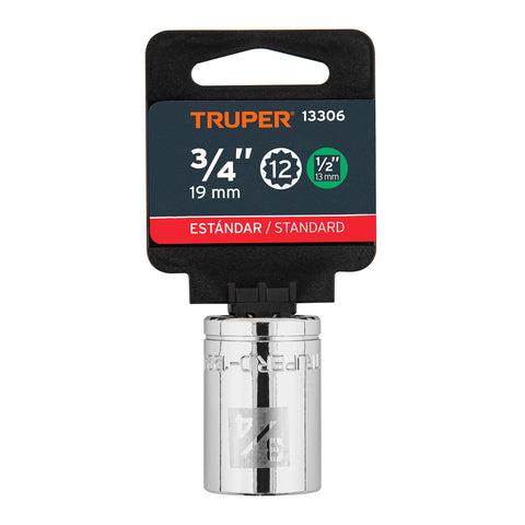 Dado de 3/4', 12 puntas, cuadro 1/2', Truper | D-1224 | 13306