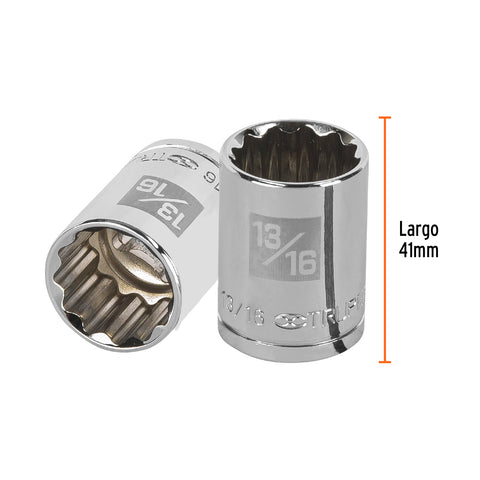 Dado de 13/16', 12 puntas, cuadro 1/2', Truper | D-1226 | 13307