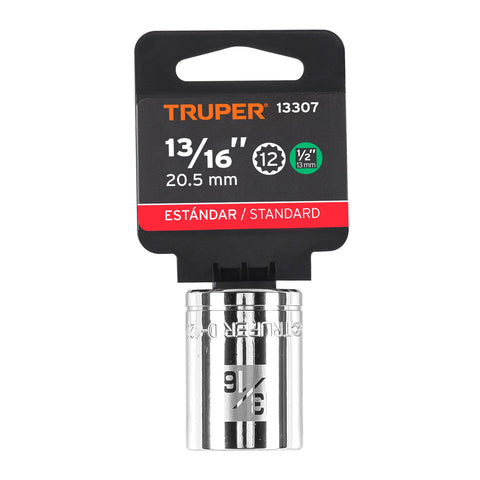Dado de 13/16', 12 puntas, cuadro 1/2', Truper | D-1226 | 13307