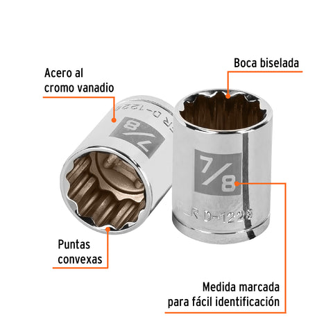 Dado de 7/8', 12 puntas, cuadro 1/2', Truper | D-1228 | 13308