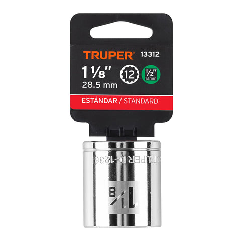 Dado de 1-1/8', 12 puntas, cuadro 1/2', Truper | D-1236 | 13312