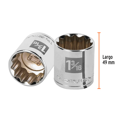 Dado de 1-3/16', 12 puntas, cuadro 1/2', Truper | D-1238 | 13313