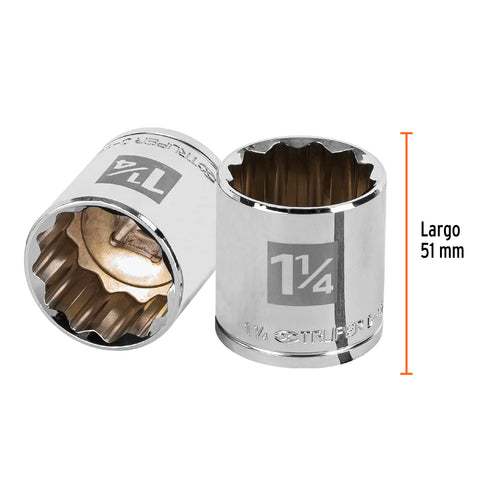 Dado de 1-1/4', 12 puntas, cuadro 1/2', Truper | D-1240 | 13314