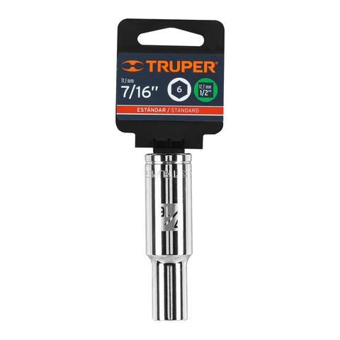 Dado largo de 7/16', 6 puntas, cuadro 1/2', Truper | D-1214-HL | 13324