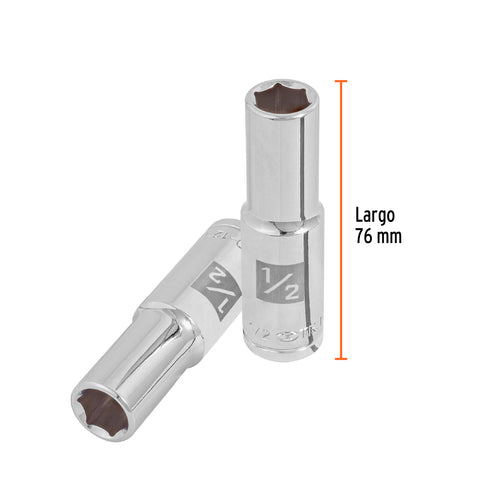 Dado largo de 1/2', 6 puntas, cuadro 1/2', Truper | D-1216-HL | 13325