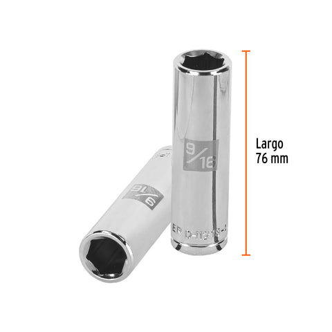 Dado largo de 9/16', 6 puntas, cuadro 1/2', Truper | D-1218-HL | 13326