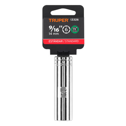 Dado largo de 9/16', 6 puntas, cuadro 1/2', Truper | D-1218-HL | 13326