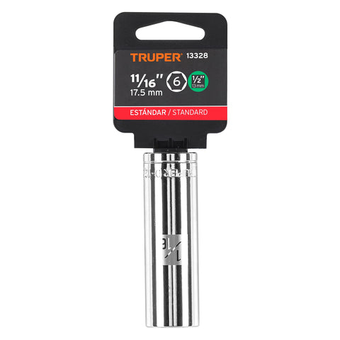 Dado largo de 11/16', 6 puntas, cuadro 1/2', Truper | D-1222-HL | 13328