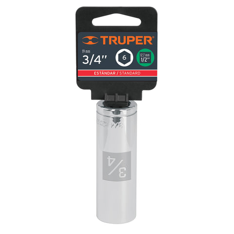 Dado largo de 3/4', 6 puntas, cuadro 1/2', Truper | D-1224-HL | 13329