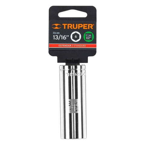 Dado largo de 13/16', 6 puntas, cuadro 1/2', Truper | D-1226-HL | 13330