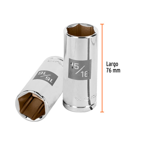 Dado largo de 15/16', 6 puntas, cuadro 1/2', Truper | D-1230-HL | 13332