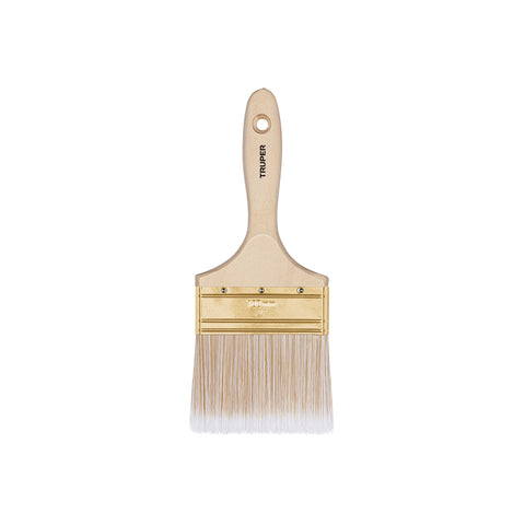 Brocha cerdas sintéticas 4' corte recto, mango de madera | BRT-4S | 13347