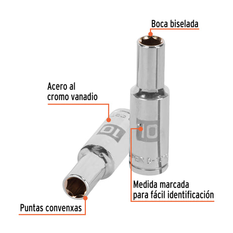 Dado largo de 10 mm, 6 puntas, cuadro 1/2', Truper | D-1210-ML | 13350