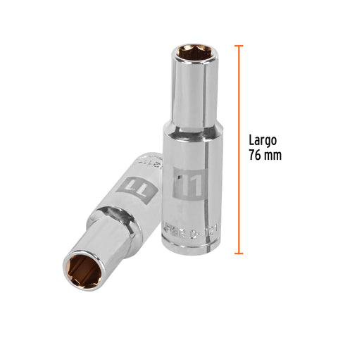 Dado largo de 11 mm, 6 puntas, cuadro 1/2', Truper | D-1211-ML | 13351