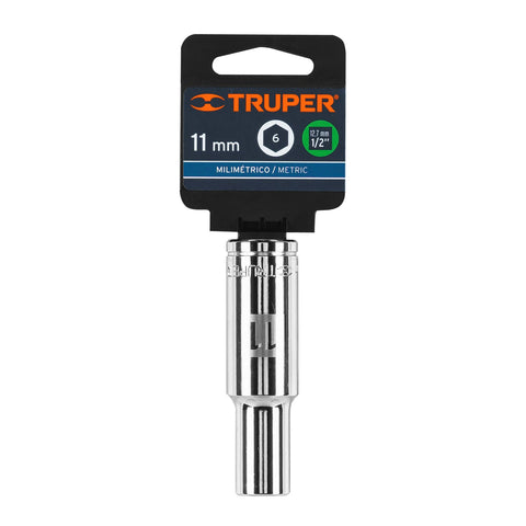 Dado largo de 11 mm, 6 puntas, cuadro 1/2', Truper | D-1211-ML | 13351