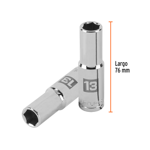 Dado largo de 13 mm, 6 puntas, cuadro 1/2', Truper | D-1213-ML | 13353