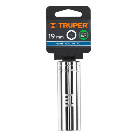 Dado largo de 19 mm, 6 puntas, cuadro 1/2', Truper | D-1219-ML | 13359