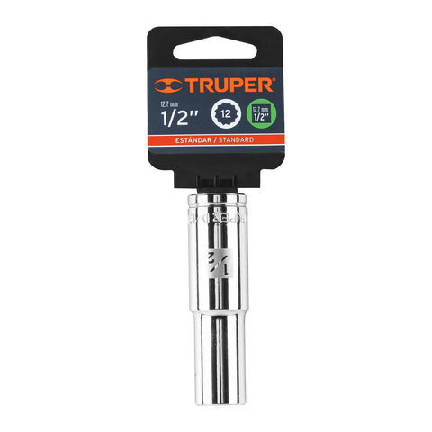 Dado largo de 1/2', 12 puntas, cuadro 1/2', Truper | D-1216-EL | 13360