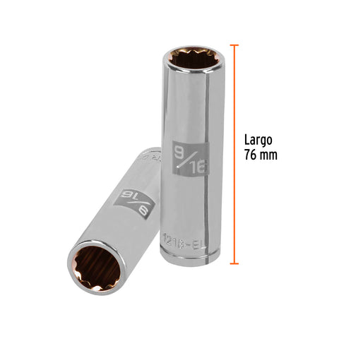 Dado largo de 9/16', 12 puntas, cuadro 1/2', Truper | D-1218-EL | 13361