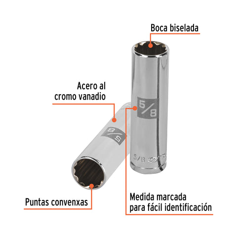 Dado largo de 5/8', 12 puntas, cuadro 1/2', Truper | D-1220-EL | 13362