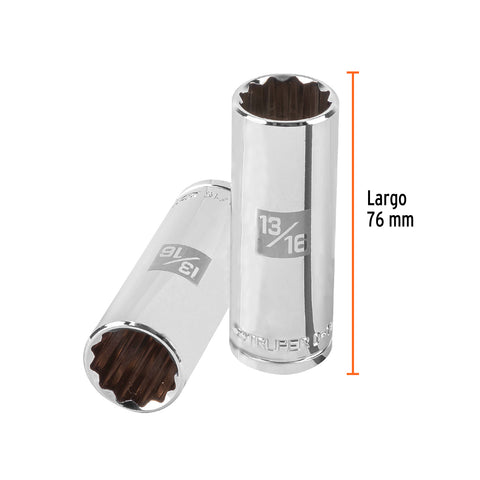 Dado largo de 13/16', 12 puntas, cuadro 1/2', Truper | D-1226-EL | 13367