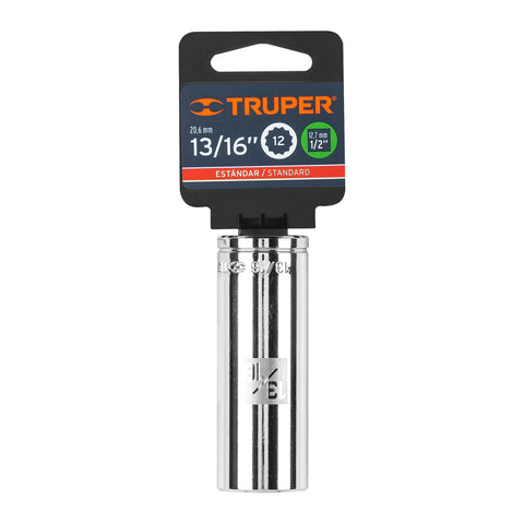 Dado largo de 13/16', 12 puntas, cuadro 1/2', Truper | D-1226-EL | 13367