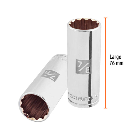 Dado largo de 7/8', 12 puntas, cuadro 1/2', Truper | D-1228-EL | 13368