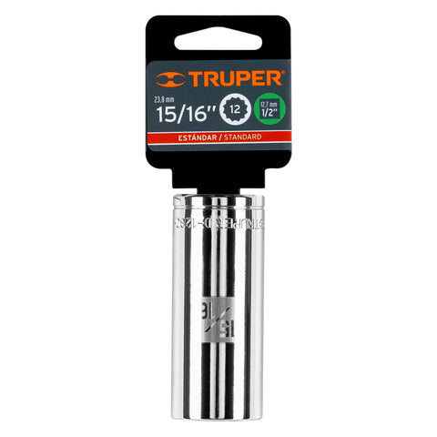 Dado largo de 15/16', 12 puntas, cuadro 1/2', Truper | D-1230-EL | 13369