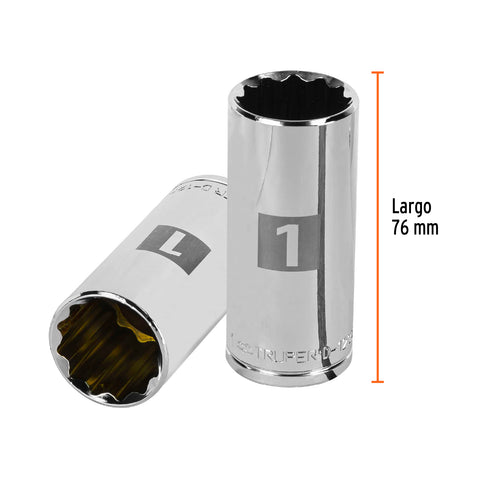 Dado largo de 1', 12 puntas, cuadro 1/2', Truper | D-1232-EL | 13370
