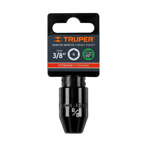 Dado de impacto de 3/8', 6 puntas, cuadro 1/2', Truper | D-7412-H | 13375