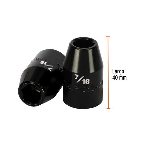 Dado de impacto de 7/16', 6 puntas, cuadro 1/2', Truper | D-7414-H | 13376