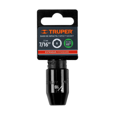 Dado de impacto de 7/16', 6 puntas, cuadro 1/2', Truper | D-7414-H | 13376