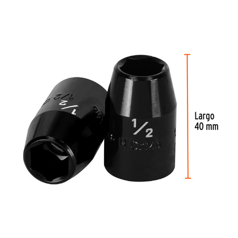 Dado de impacto de 1/2', 6 puntas, cuadro 1/2', Truper | D-7416-H | 13377