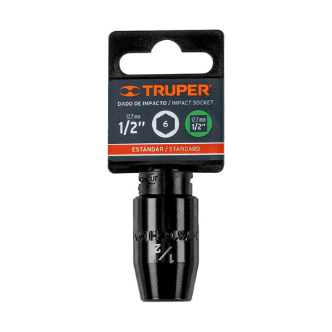 Dado de impacto de 1/2', 6 puntas, cuadro 1/2', Truper | D-7416-H | 13377