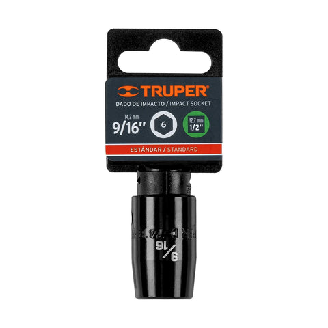 Dado de impacto de 9/16', 6 puntas, cuadro 1/2', Truper | D-7418-H | 13378