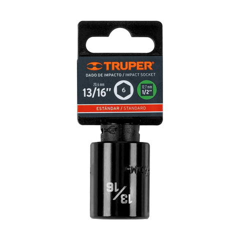 Dado de impacto de 13/16', 6 puntas, cuadro 1/2', Truper | D-7426-H | 13382